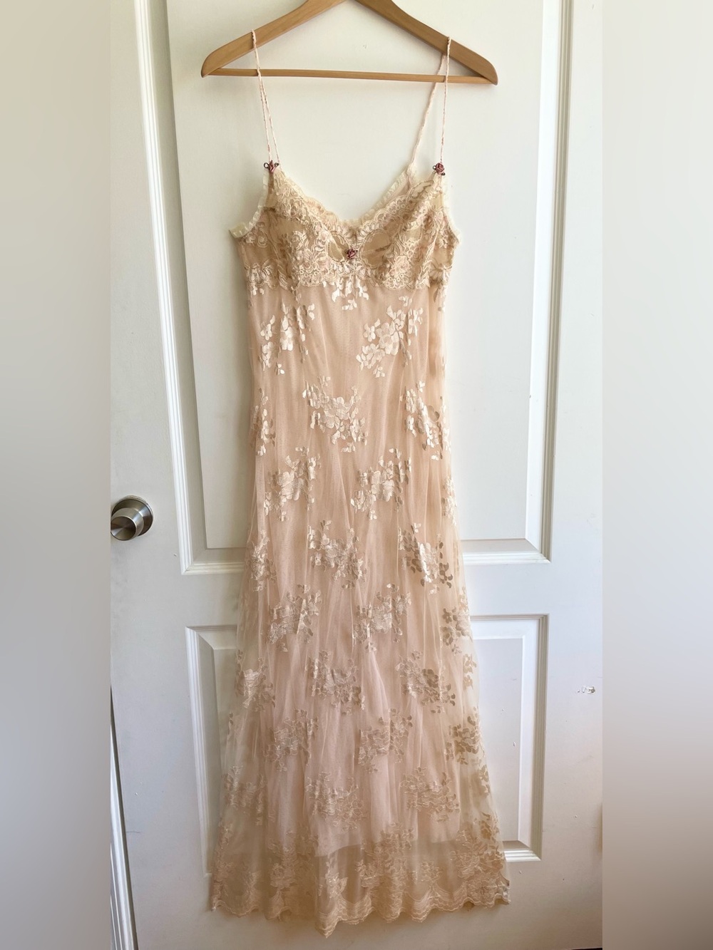 Claire Pettibone Vintage Babydoll Lace Slip Dress Rose Buds S Romantic Wedding